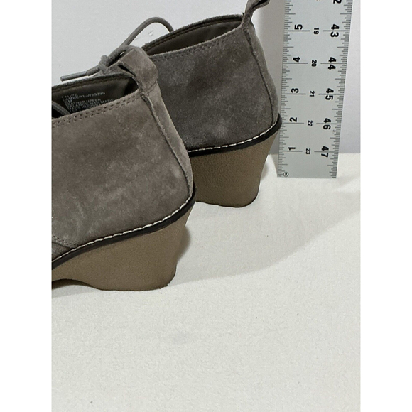 Womans White Mountain Lambert Taupe 6m Lace Up Wedge Shoe Bootie - Picture 4 of 8